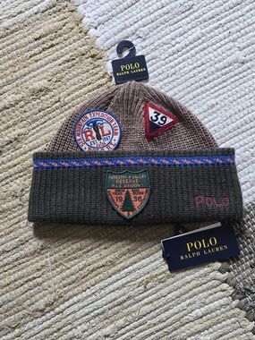 Polo by Ralph Lauren Brown & Olive Patchwork Knit Beanie